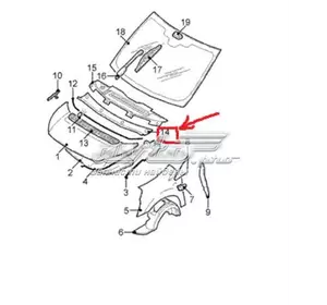 Накладка под лобовое стекло Peugeot Expert 1497667898 FIAT Накладка под лобовое стекло Peugeot Expert 1497667898 FIAT